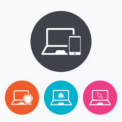 notebook laptop pc icons virus or software bug vector image