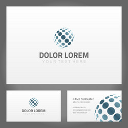 set minimalist abstract global sphere dots pattern vector image