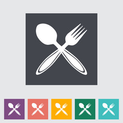 Simple Fork and Spoon Icon vector image