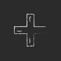 Turn up the volume button icon drawn in chalk vector
