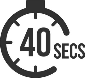 40 seconds countdown timer icon set time interval vector