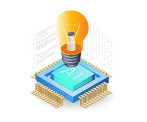 artificial intelligence idea reference flat vector image