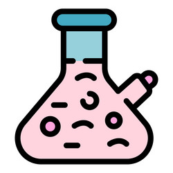 boiling flask icon color outline vector image