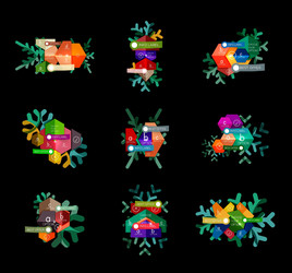 christmas infographic business templates vector