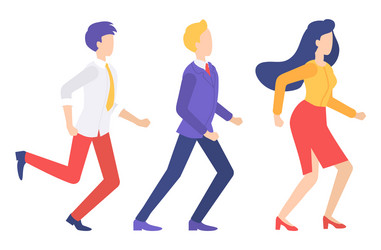 Conceptual characters are running in hurry vector