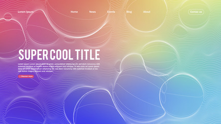 Landing page abstract design with dynamic line vector