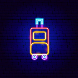 luggage neon sign vector