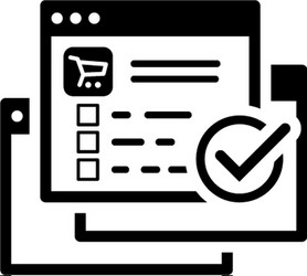 Order processing icon flat design vector