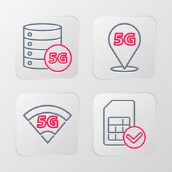 set line sim card 5g network location and server vector image