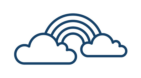 simple weather icon with rainbow between two vector image