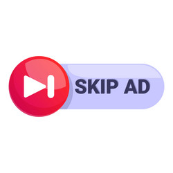 skip ad button with arrow icon for fast forwarding vector image