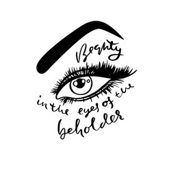 Beauty in the Eyes: Hand Lettered Quote vector