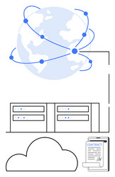 global cloud-based data storage and digital vector image