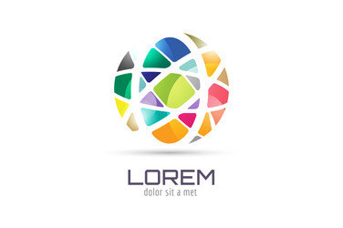 Globe abstract logo template circle round Vector Image
