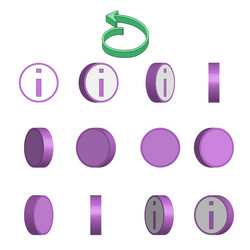 Letter i in circle rotation sequence sprite sheet vector