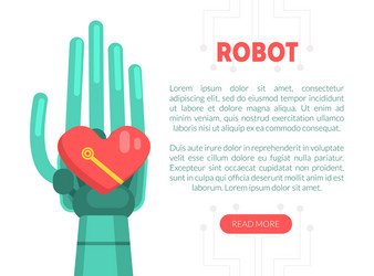 robot website landing page template robotic vector