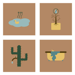 set of ecology icons on color backgrounds square vector image