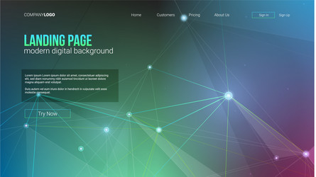 template of header with digital elements vector image
