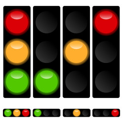 Traffic light lamp semaphore icon vector