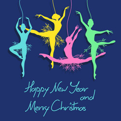 Ballet Dancer Christmas Card vector image