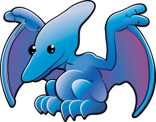 Light Blue Pterodactyl Clip Art at  - vector clip art online,  royalty free & public domain