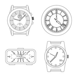 Isolated object of clock and time icon collection vector