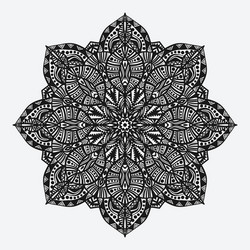 Mandala circular geometric monochrome pattern vector