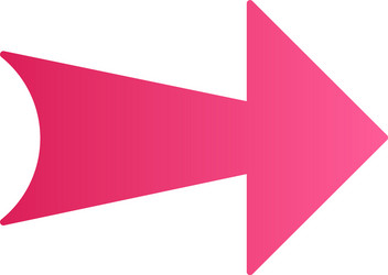 Wide pink arrow flat design long shadow color vector