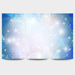 Winter backgrounds set with snowflakes abstract vector