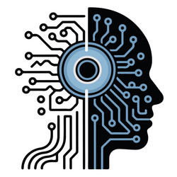 abstract technology circuit board with an brain vector image