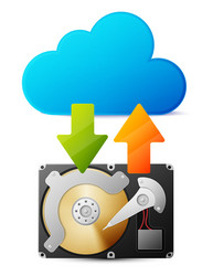 backup data from hdd in the cloud vector image