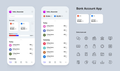 Banking App UI Smartphone Interface vector image