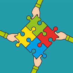 Teamwork concept Royalty Free Vector Image - VectorStock