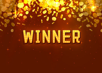 Winner in form gold coins vector