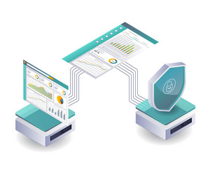 data visualization for effective server security vector image