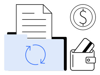 digital financial management with file document vector image