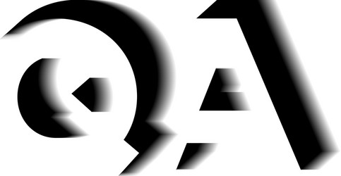 qa monogram shadow shape style vector image