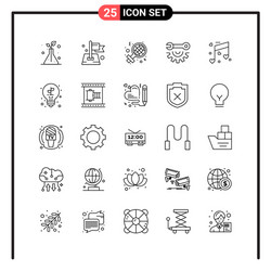 set 25 line style icons for web and mobile vector image