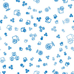 set line nft blockchain technology digital crypto vector image