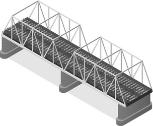 Steel railway bridge isometric view vector