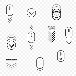 web page scroll down symbols vector image