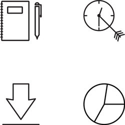 Banking linear icons set simple outline vector