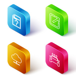 set isometric line unknown document open in new vector image