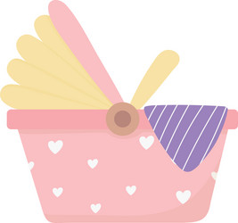 baby shower carriage seat icon vector