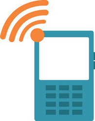 cellphone device with wifi signal vector image