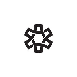 circle cog wheel linked triangle simple geometric vector image
