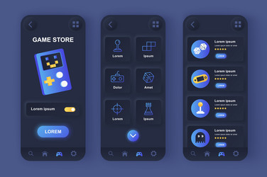 game store unique neomorphic design kit computer vector image