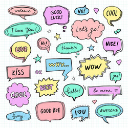 Hand Drawn Speech Bubbles Vector Image