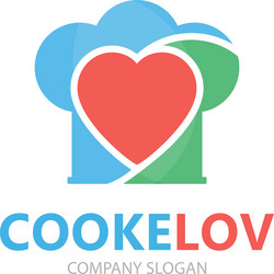 logo combination of a heart and chef hat vector image