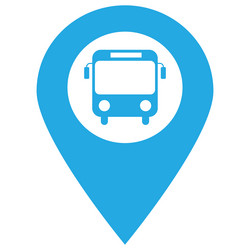 map pointer with bus icon station location vector image